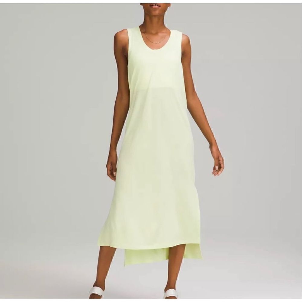 Lululemon All Yours Tank Maxi Dress CPNG Crispin Neon Green size 14 - Picture 1 of 10